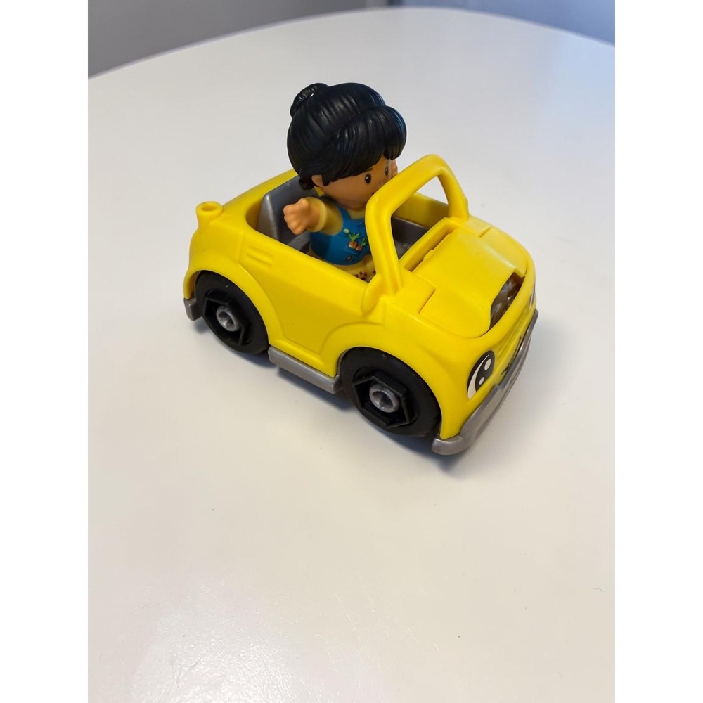 Fisher Price Little People Yellow Convertible Car with Girl Figure Toy Toddler